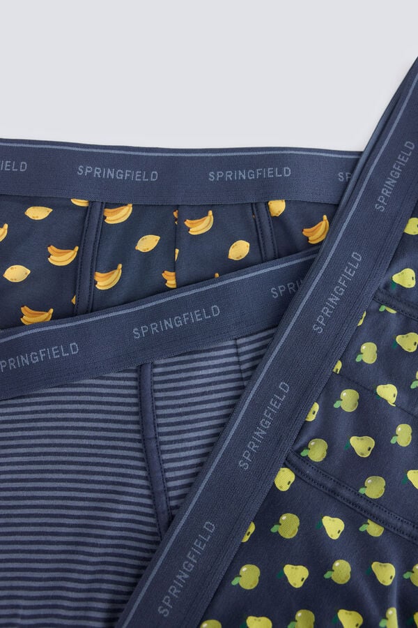 Springfield Pack of 3 fruit boxers blue