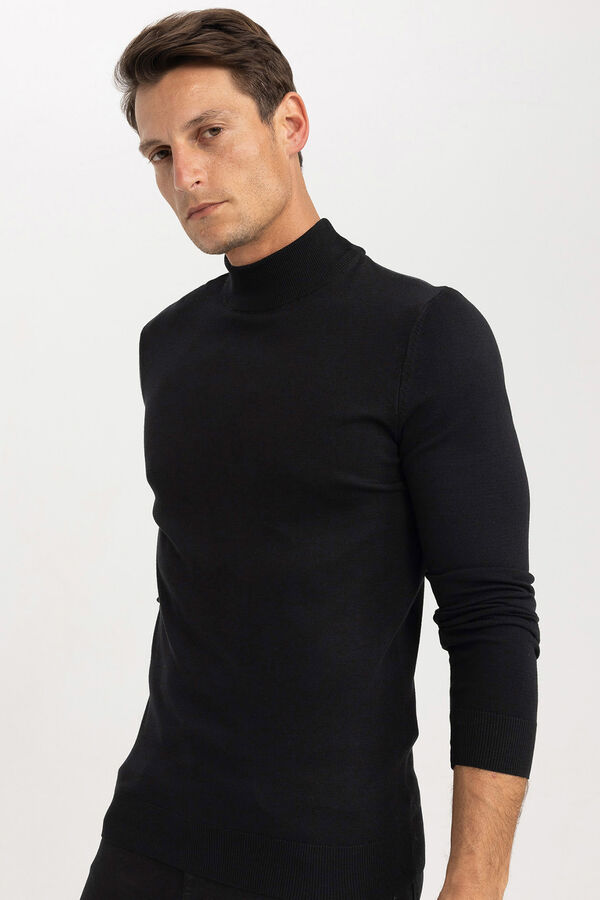 DeFacto Half high neck jumper black