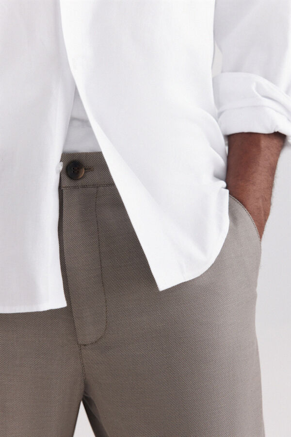 Springfield Bicolour structure comfort fit chinos nude
