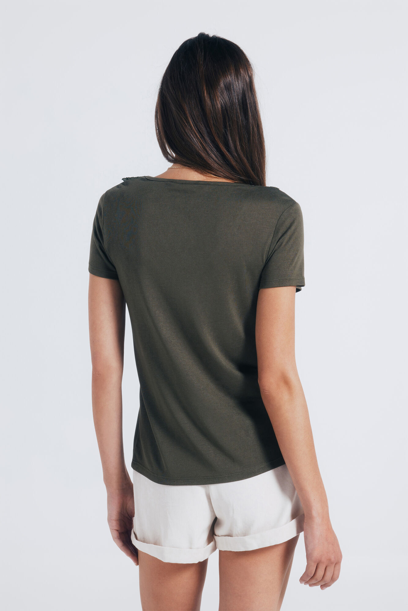 Springfield Crochet neckline T-shirt