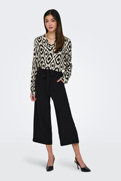 Springfield High-rise, ankle length trousers black