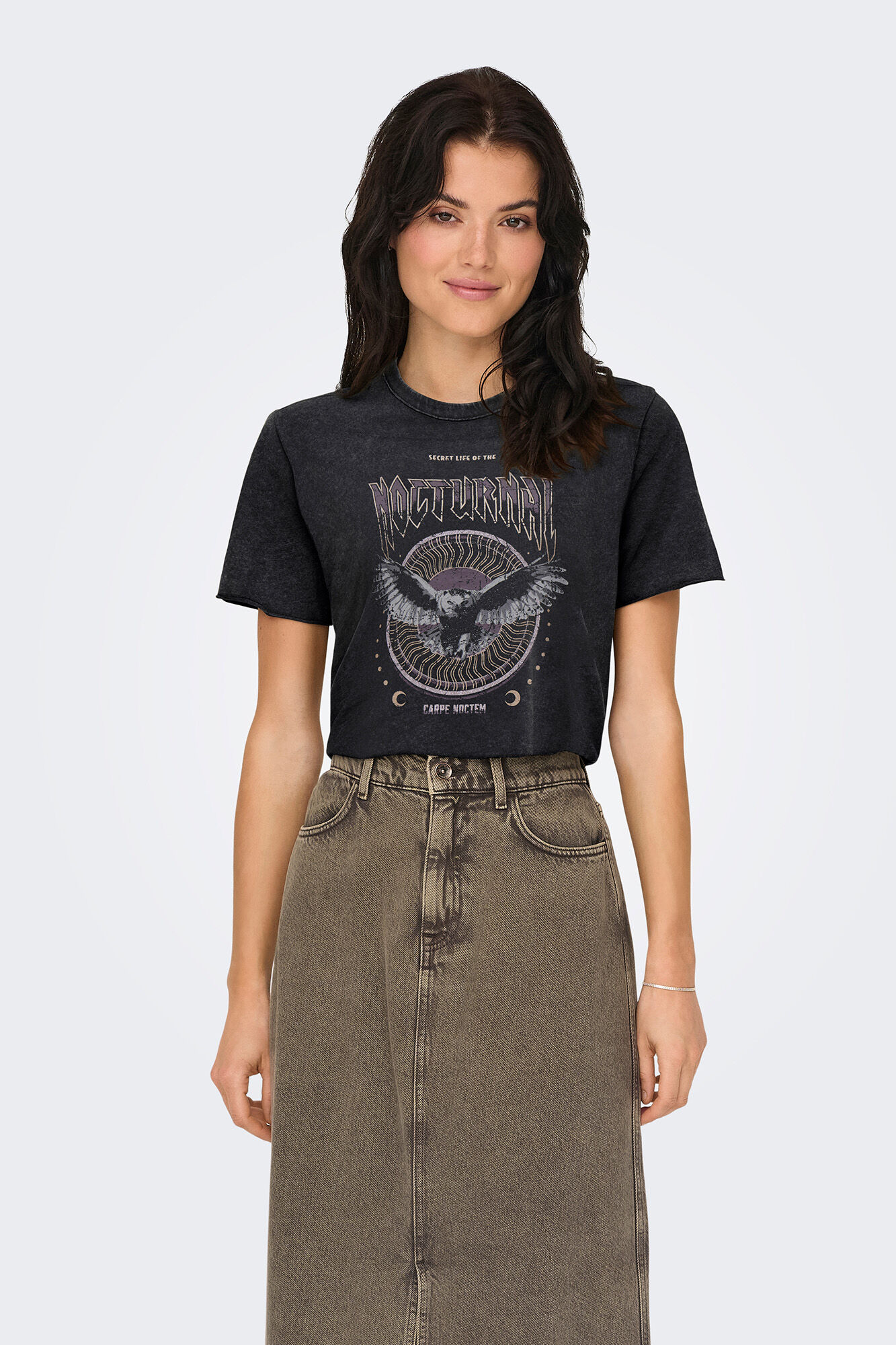 Only T-shirt estampada de manga curta