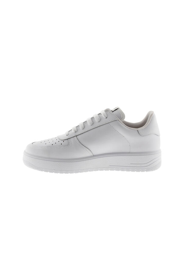 Springfield Faux leather retro high-top trainers white