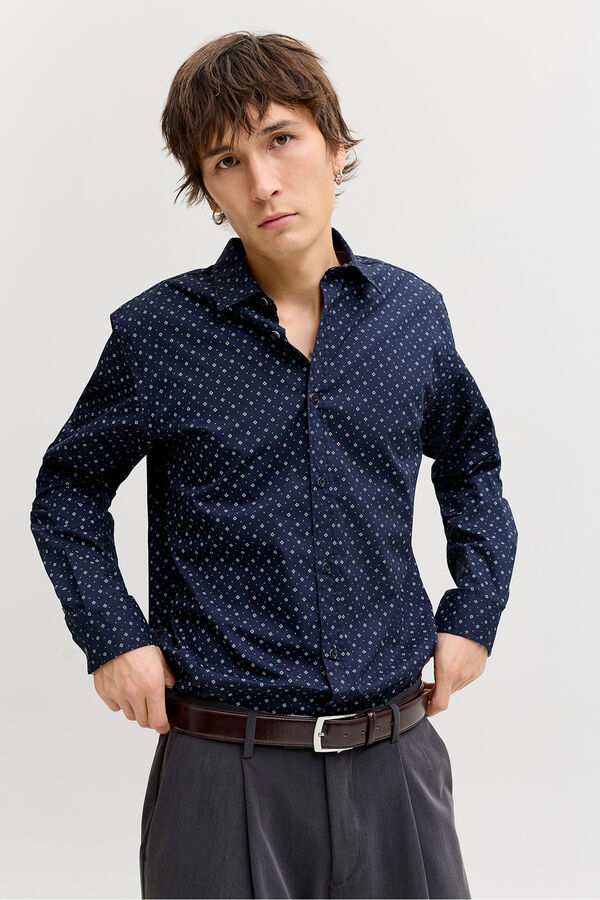 Jack & Jones Camisa social de corte slim azul