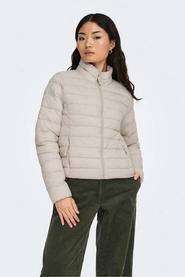 Only Puffer zip fastening jacket brown
