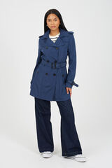 Brave Soul Trench coat with belt and buttons Plava