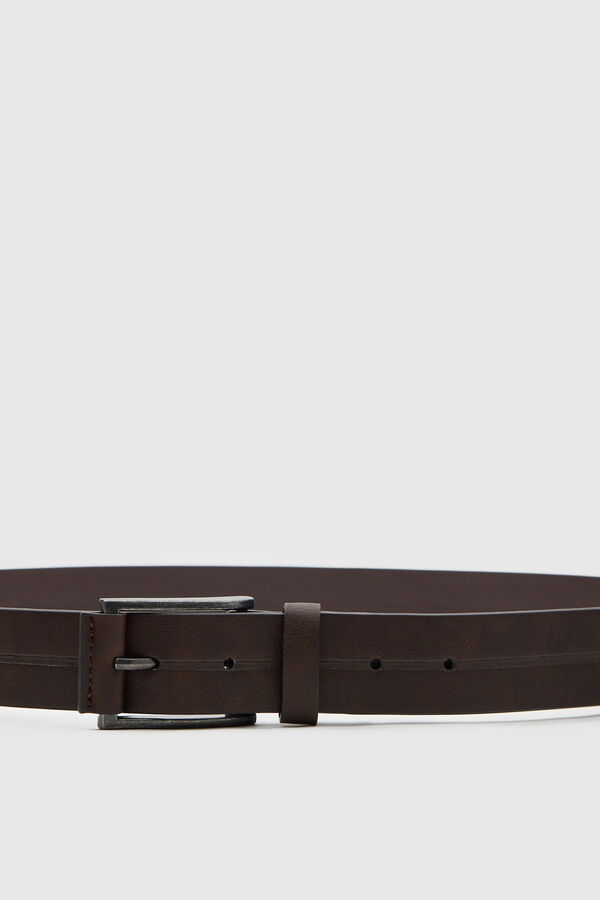 Springfield Men's smart faux leather belt brown
