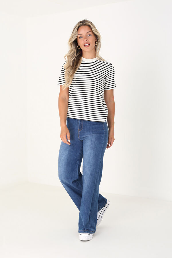 Springfield Striped T-shirt with short sleeves crna