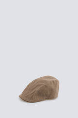 Springfield Herringbone flat cap nude