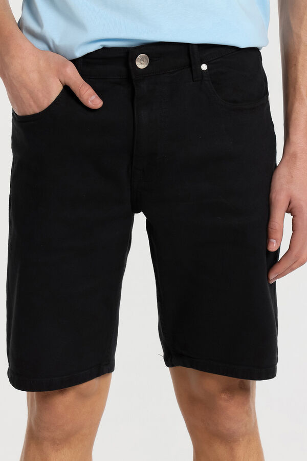 Lois Mid-rise 5-pocket Bermuda shorts black