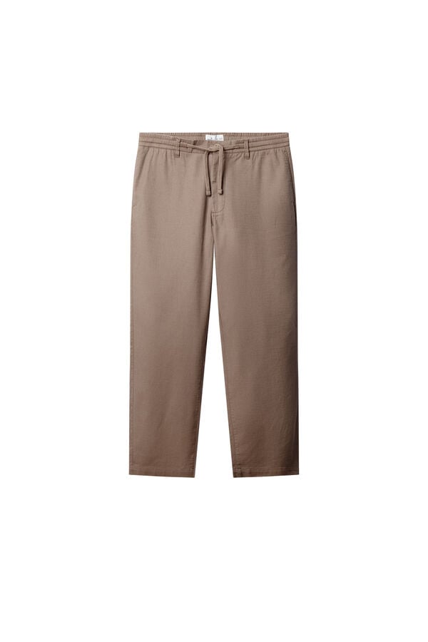 Springfield Dobby straight fit trousers nude