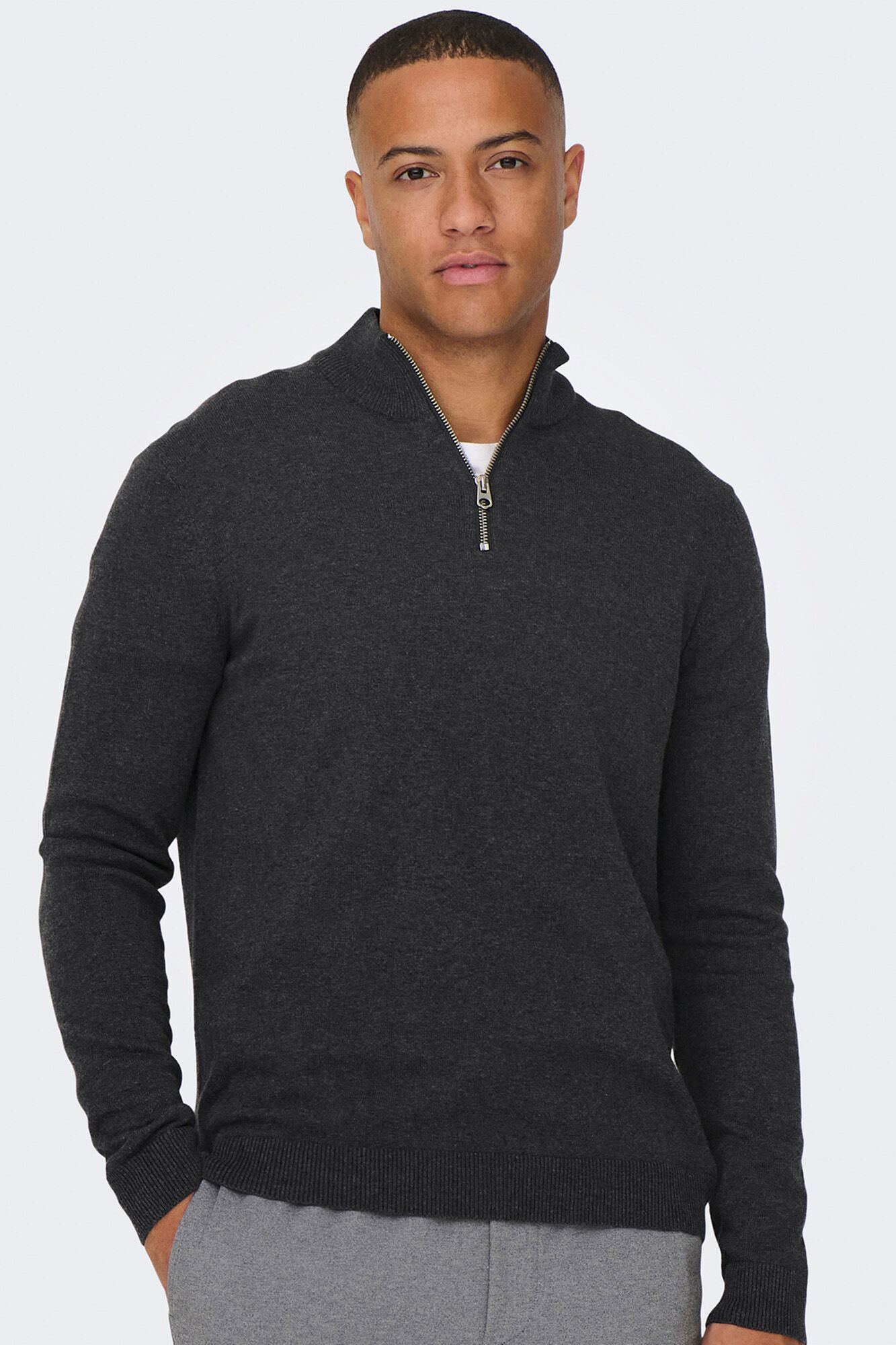 Only & Sons Camisola gola alta fecho-&eacute;clair