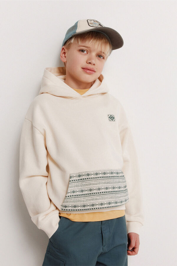 Springfield Kids Sudadera etnico bolsillo ni&ntilde;o blanco