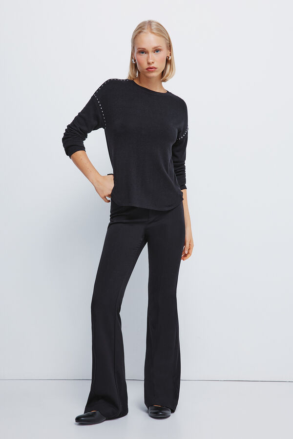 Springfield Jersey-Knit cut knit T-shirt black