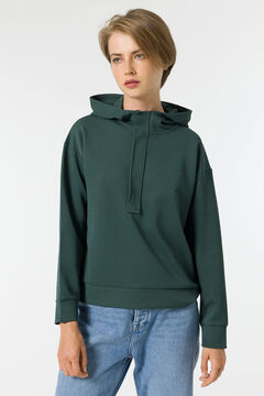 Springfield Piqué hooded sweatshirt green