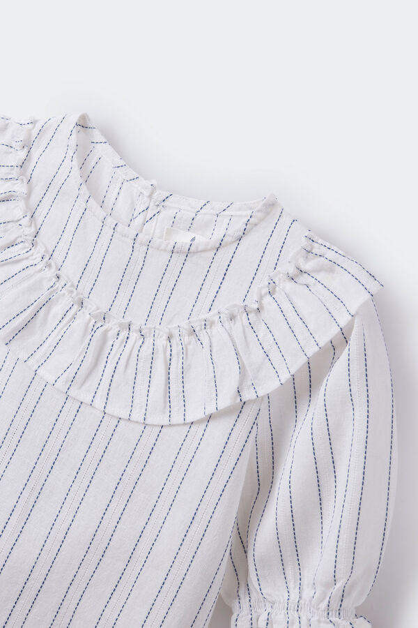 Springfield Girls' striped linen blouse white