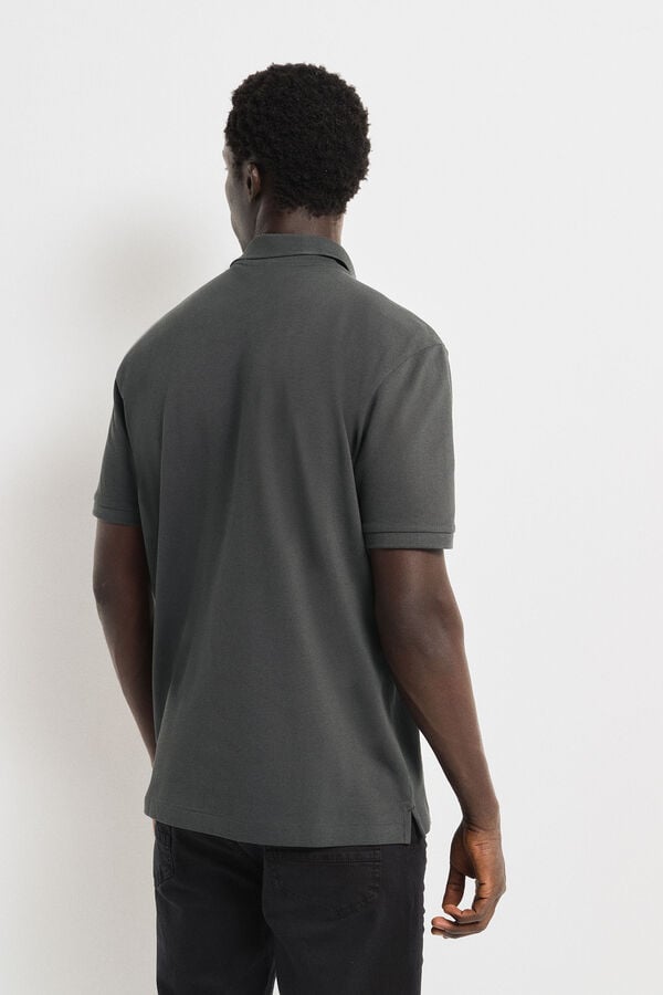 Springfield Regular fit basic piqué polo green