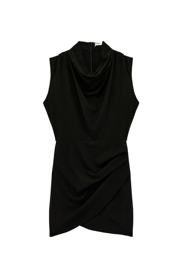 Koton Vestido mini asim&eacute;trico negro