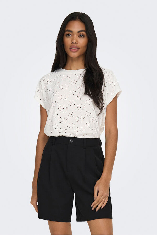 Only Camiseta regular fit manga corta blanco
