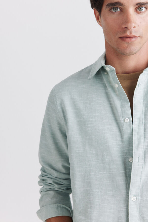 Springfield Linen-look shirt green