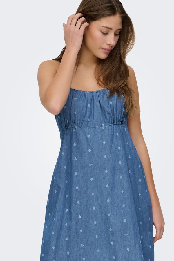 Only Vestido corto de tirantes azul