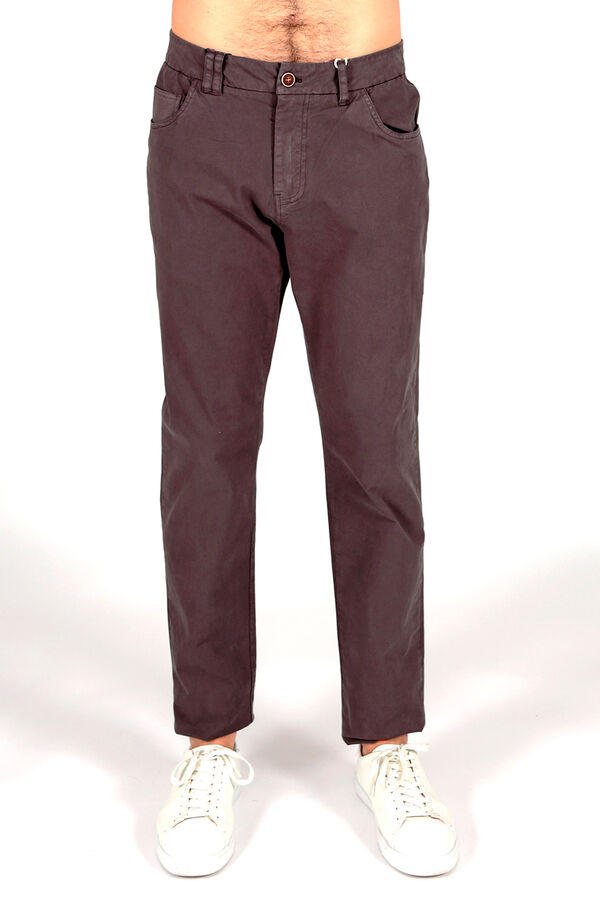 Springfield Pantalón regular con 5 bolsillos gris oscuro