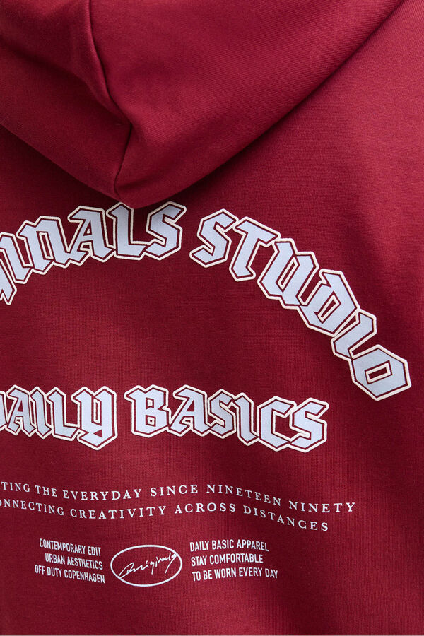 Jack & Jones Sudadera capucha original studio rojo