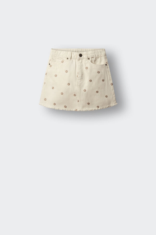Springfield Kids Falda sarga bordados ni&ntilde;a blanco