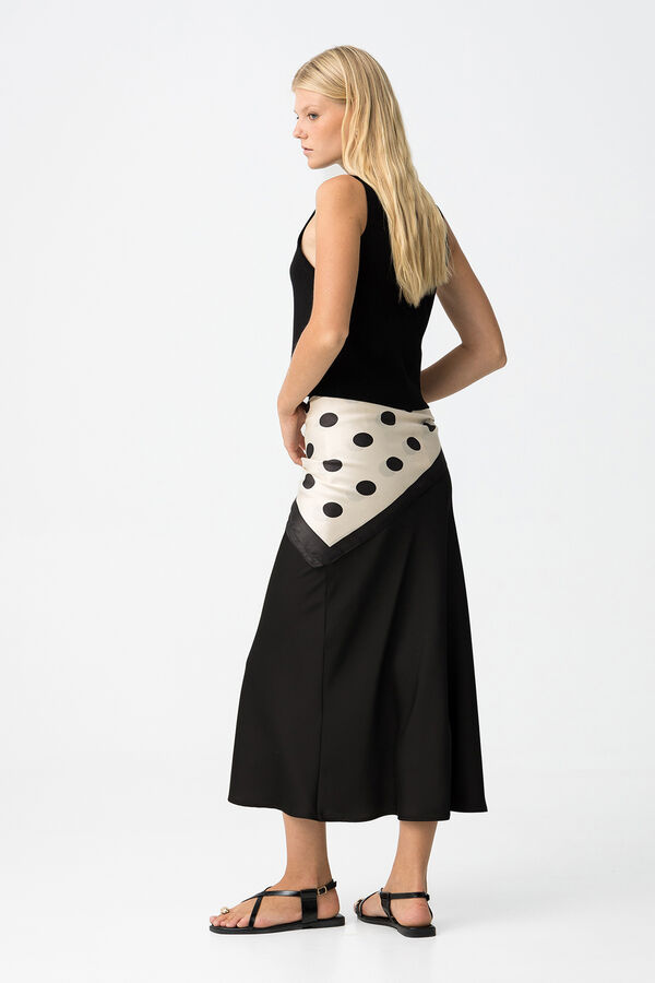 Tiffosi Skirt Midi Satin-Finish Crna
