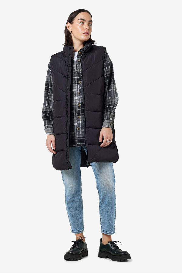 Noisy May Chaleco largo acolchado negro