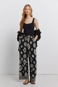 Springfield Printed linen trousers