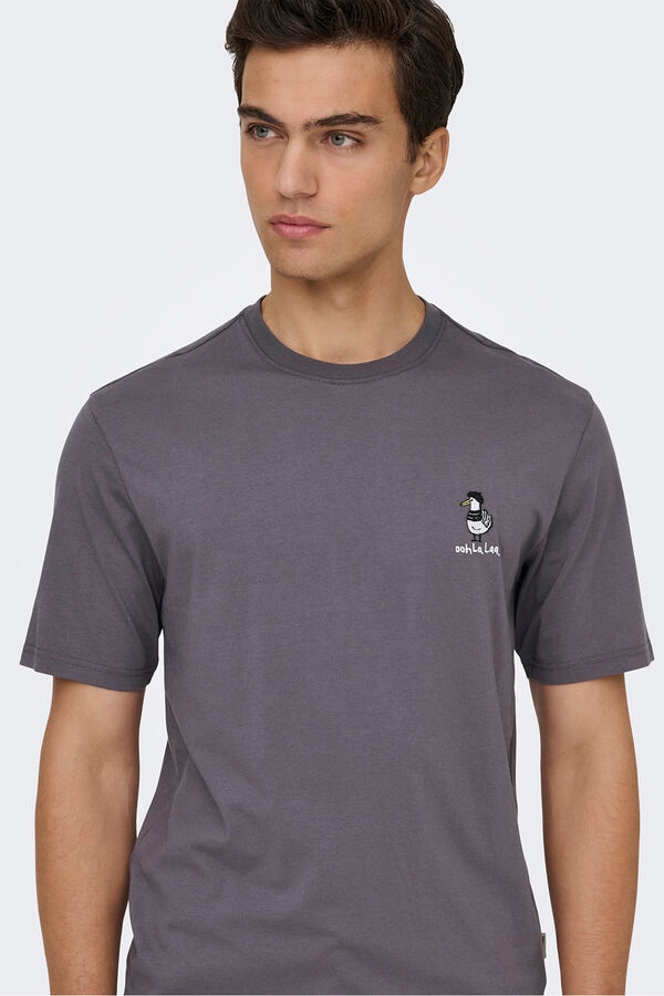 Only & Sons Camiseta manga corta. gris