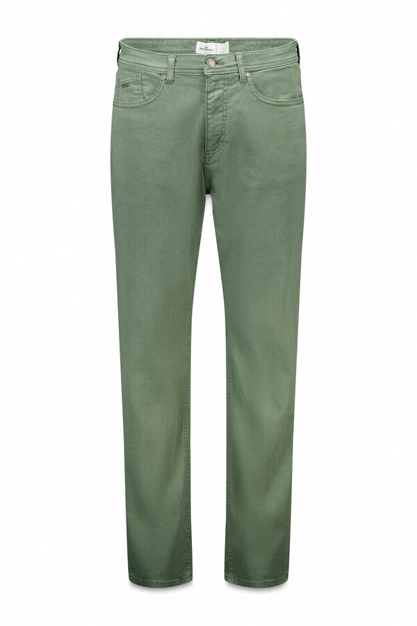 Springfield 5-pocket washed slim fit trousers green
