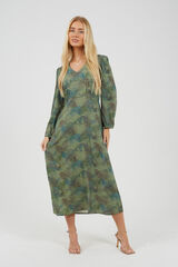 Brave Soul Long print dress green
