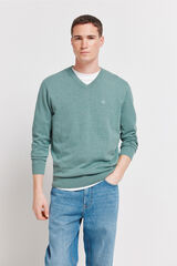 Springfield Basic V-neck logo jumper Springfield blue