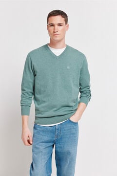 Springfield Camisola b&aacute;sica gola em bico logo Springfield