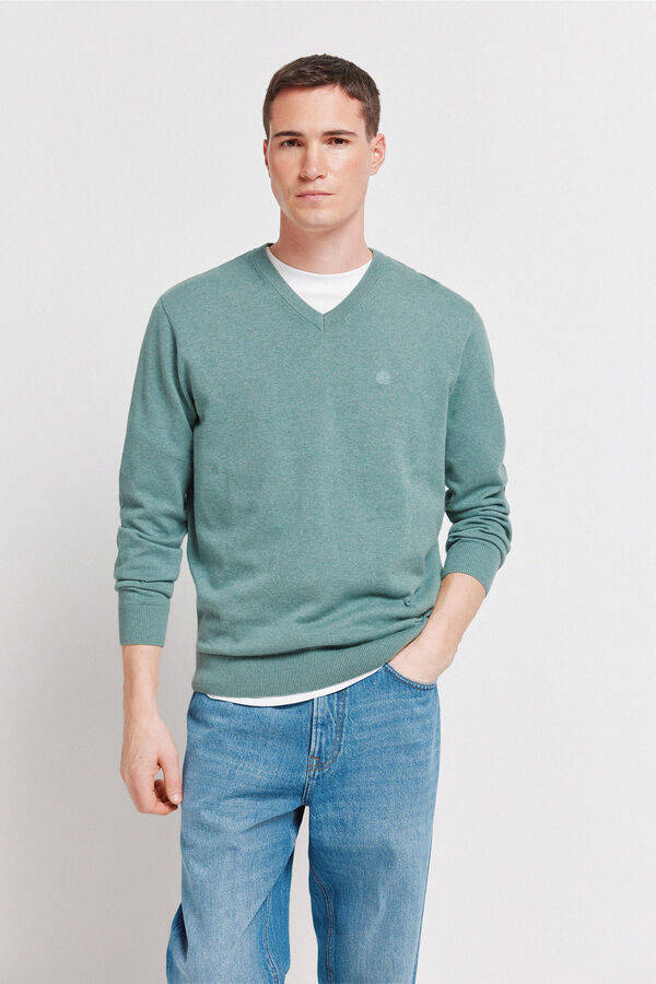 Springfield Basic V-neck logo jumper Springfield blue