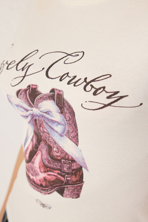 Trendyol Fitted short sleeve T-shirt beige