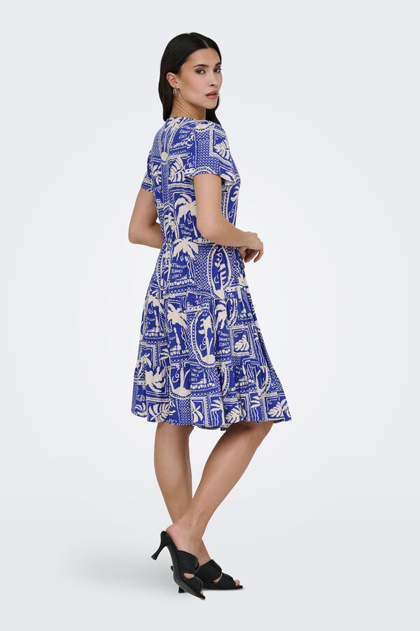 JDY Vestido curto estampado azul