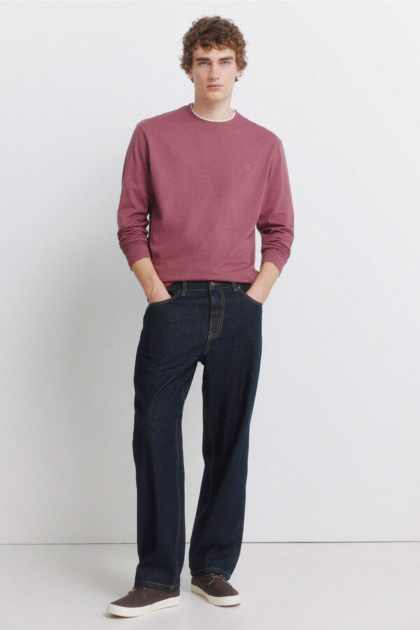 Springfield long sleeve T-shirt with double melange effect red