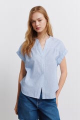 Springfield Linen short sleeve shirt blue