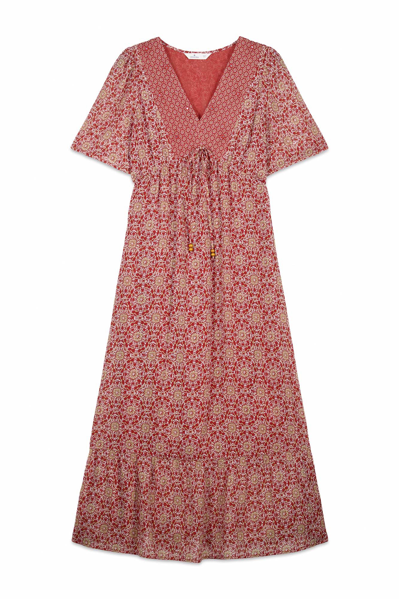 Springfield Border print neckline midi dress