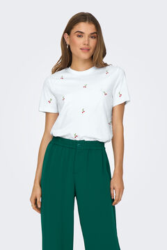 Only kurz&auml;rmelig Shirt mit gesticktem Detail