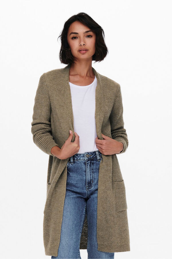 Only Midi cardigan with pockets nude