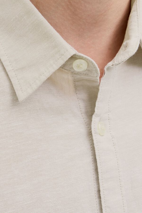 JJ REBEL Linen comfort fit shirt grey