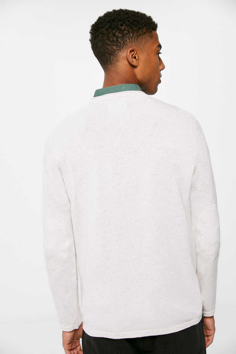 Springfield Essential jumper with elbow patches grey