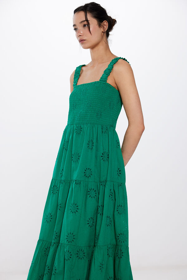 Springfield Midi haljina sa shiffly vezom boja slonovače
