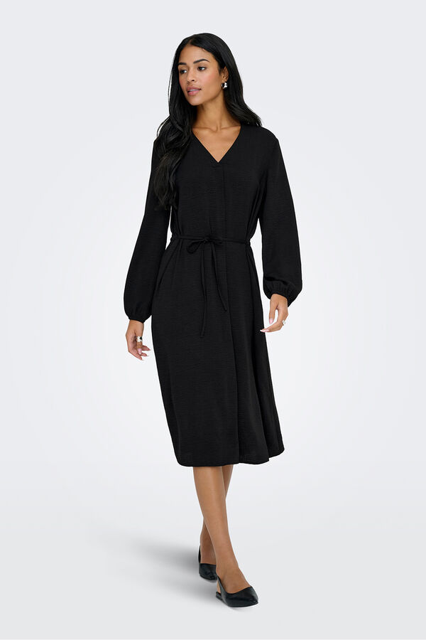JDY Long-sleeve midi dress black