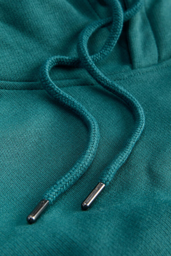 Jack & Jones Sudadera capucha algod&oacute;n suave turquesa