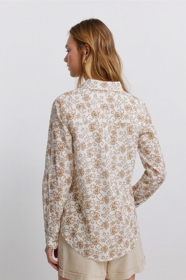 Springfield Basic linen-effect shirt beige